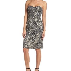 J.Crew Collection Metallic Leopard Print Strapless Dress